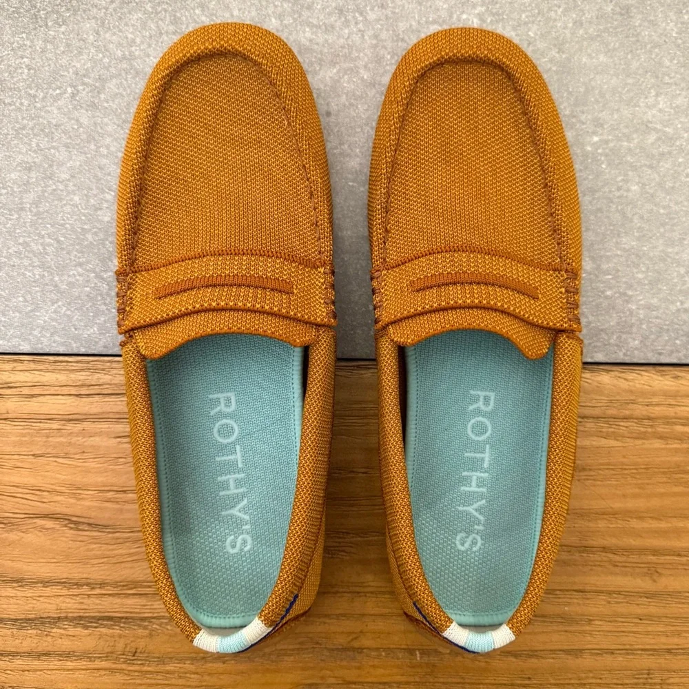 Rothy's The Driver Slip On Loafer Turmeric Mustard Orange Size 7.5 - Picture 2 of 12